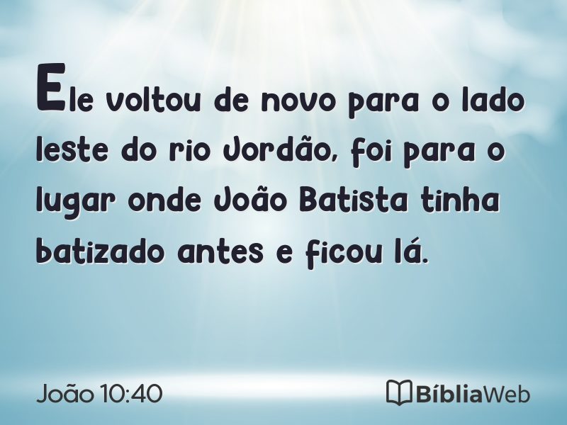 João 10:40 em imagem para compartilhar