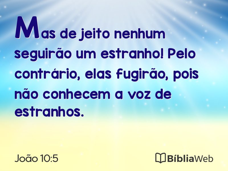 João 10:5 em imagem para compartilhar