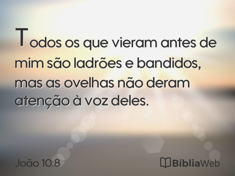 João 10:8 em imagem para compartilhar