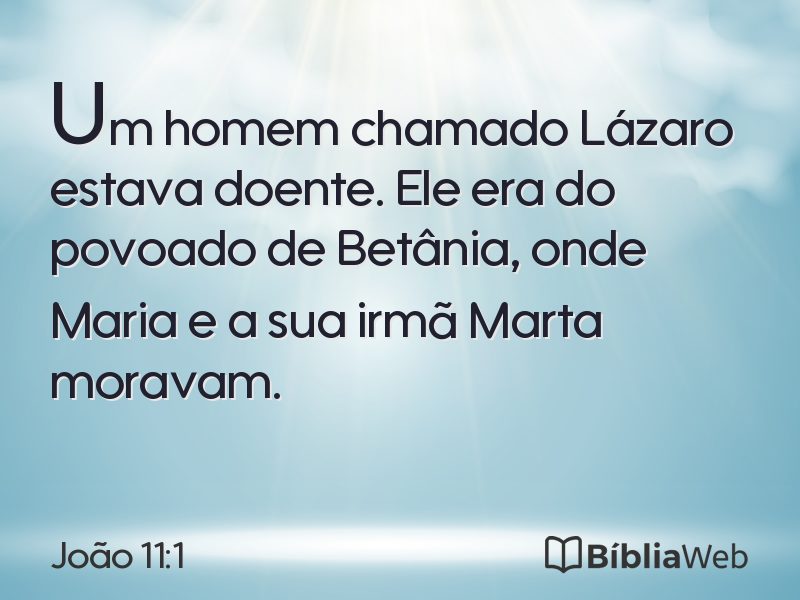 João 11:1 em imagem para compartilhar