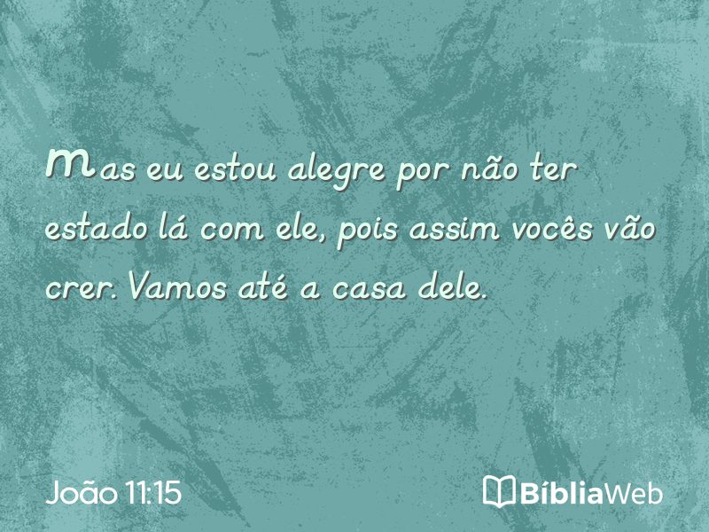 João 11:15 em imagem para compartilhar