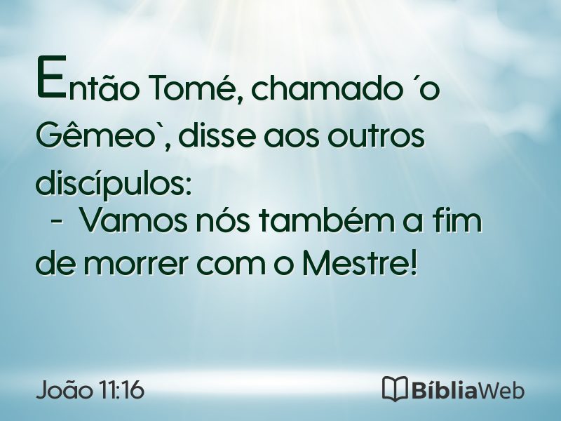 João 11:16 em imagem para compartilhar