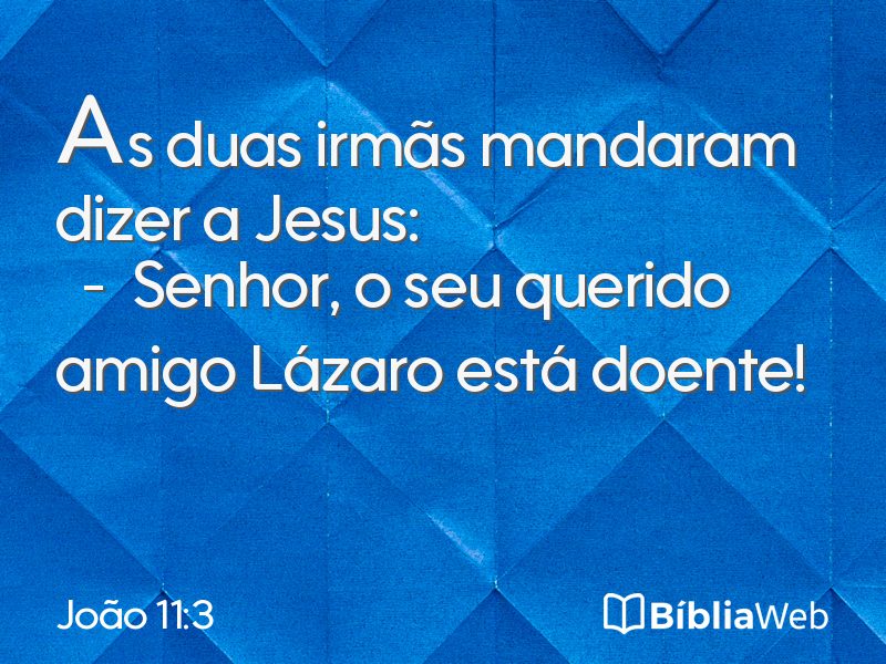 João 11:3 em imagem para compartilhar