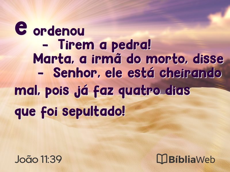 João 11:39 em imagem para compartilhar