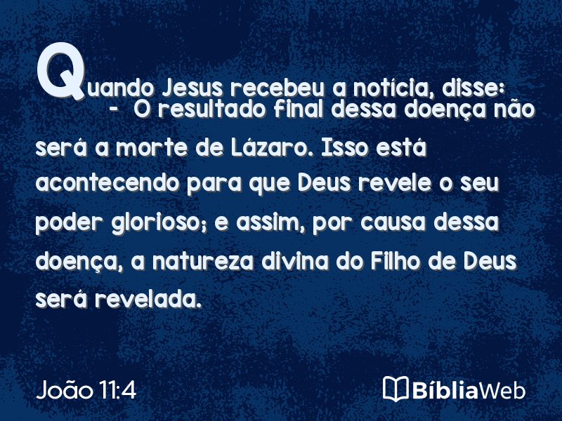 João 11:4 em imagem para compartilhar