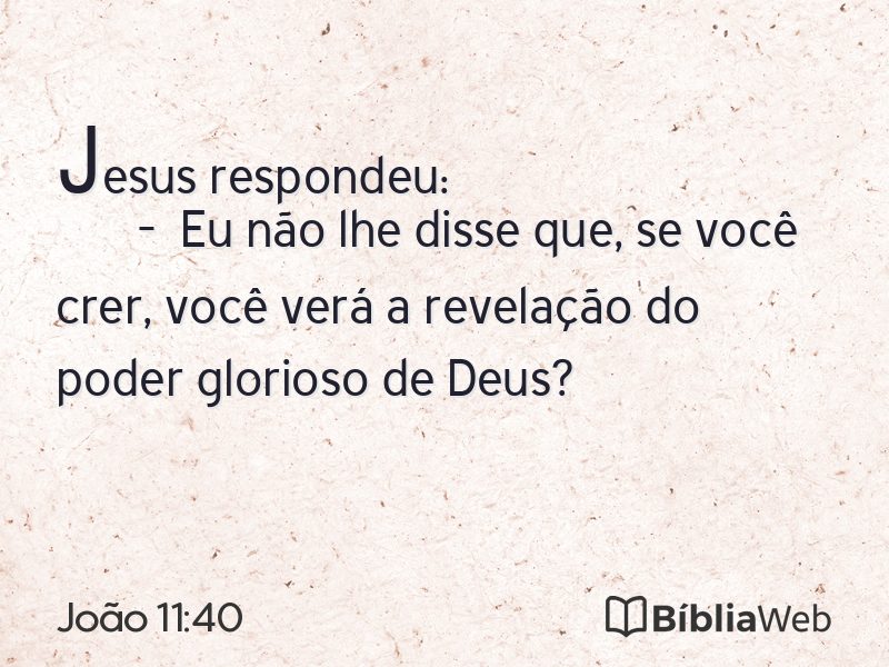 João 11:40 em imagem para compartilhar