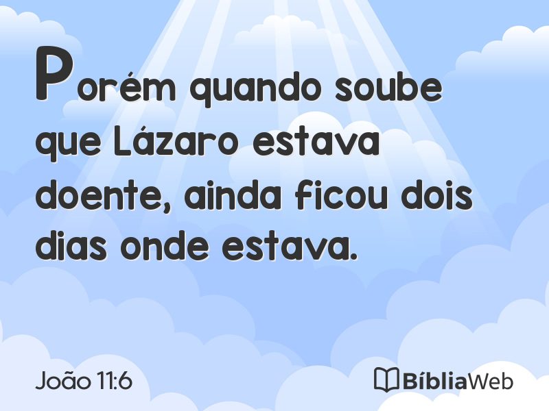João 11:6 em imagem para compartilhar