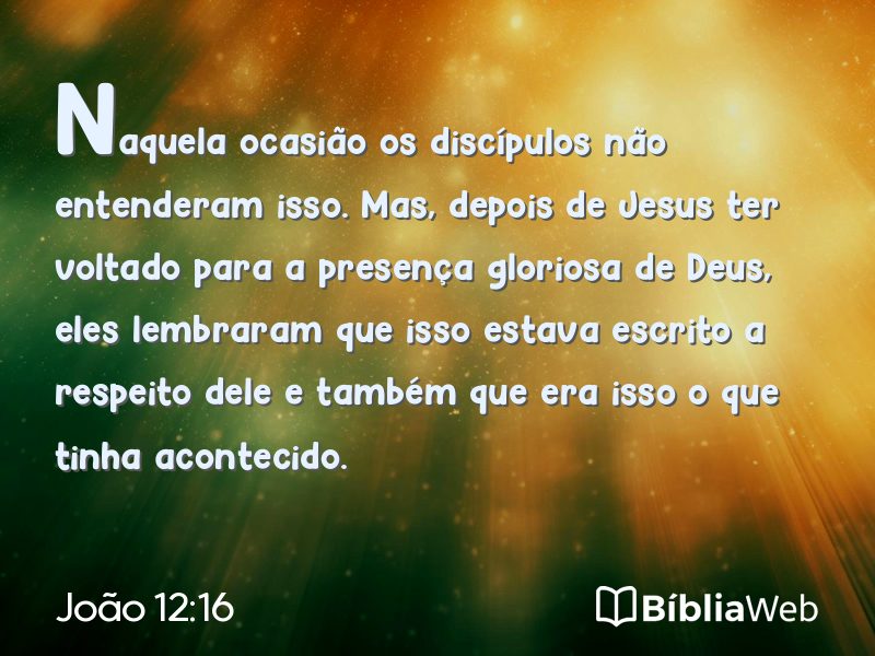 João 12:16 em imagem para compartilhar
