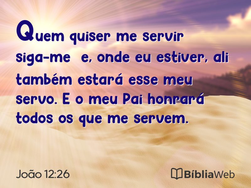 João 12:26 em imagem para compartilhar