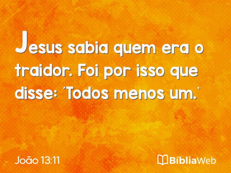 João 13:11 em imagem para compartilhar