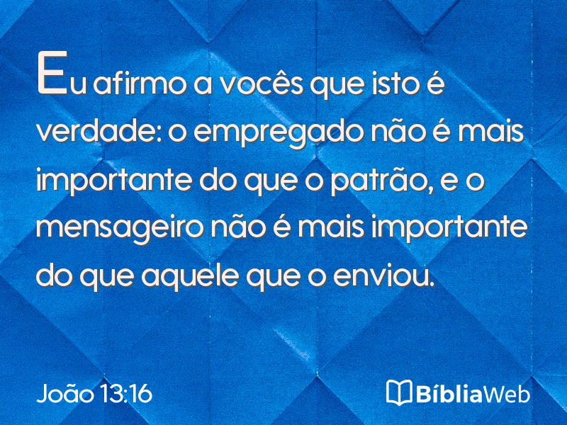 João 13:16 em imagem para compartilhar