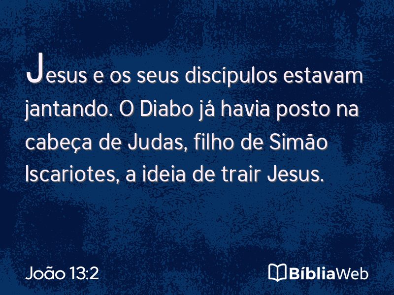 João 13:2 em imagem para compartilhar