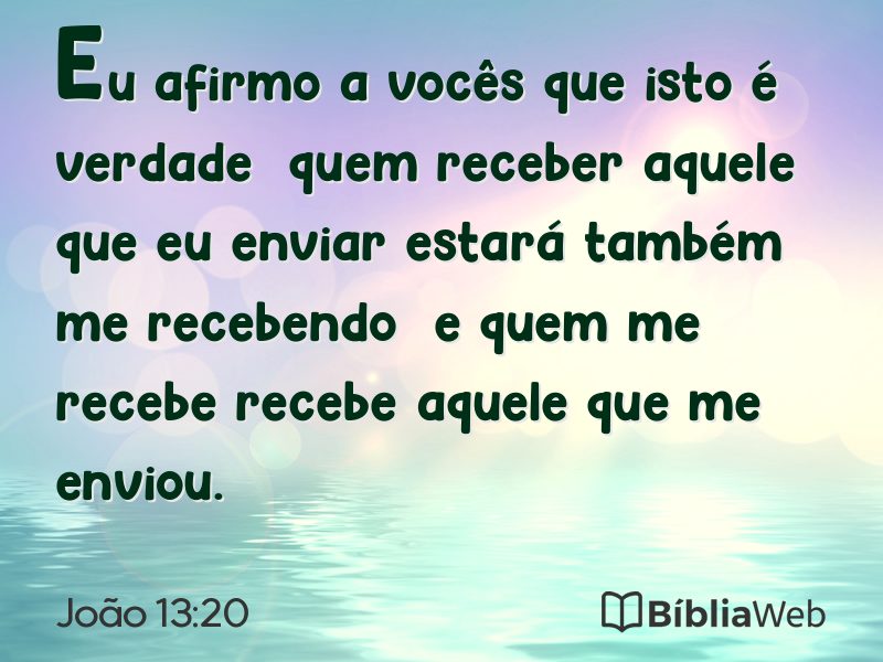 João 13:20 em imagem para compartilhar