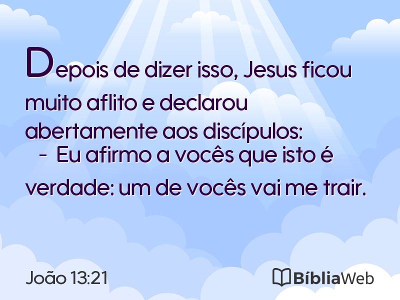 João 13:21 em imagem para compartilhar