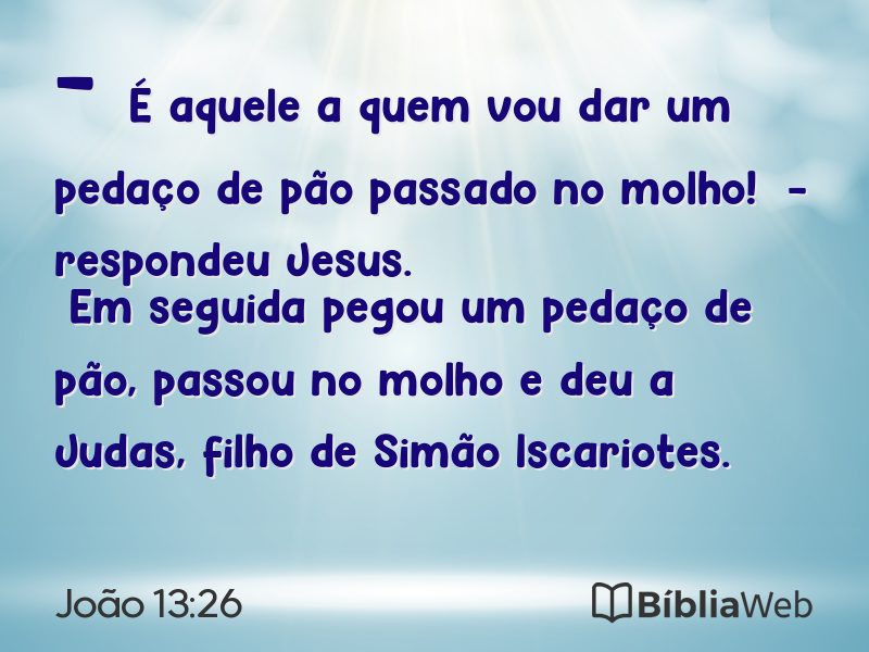 João 13:26 em imagem para compartilhar