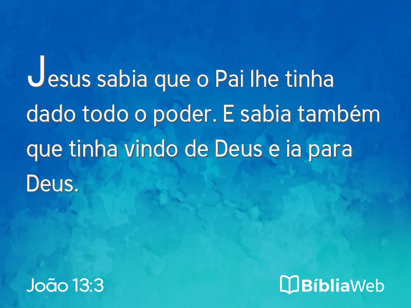 João 13:3 em imagem para compartilhar