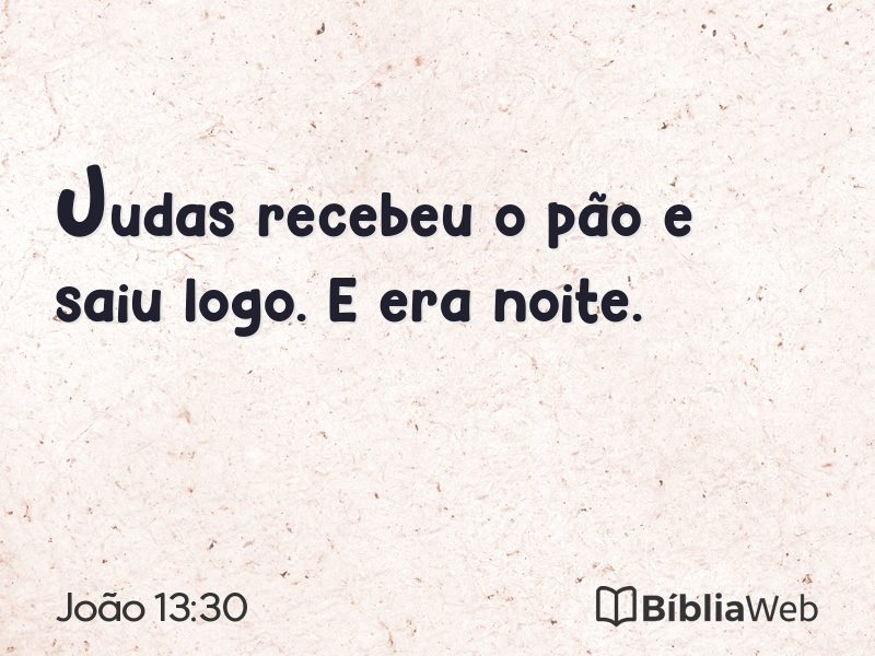 João 13:30 em imagem para compartilhar