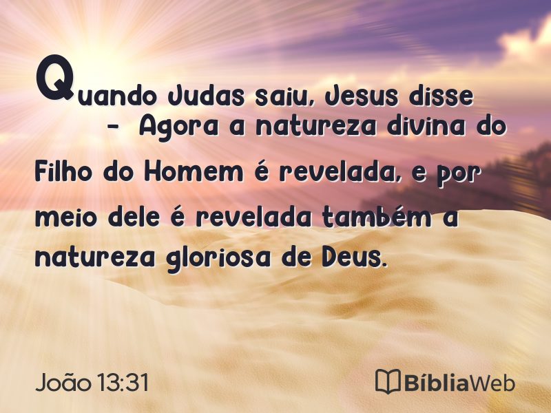 João 13:31 em imagem para compartilhar