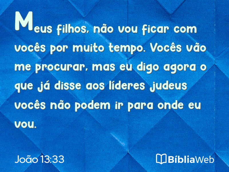João 13:33 em imagem para compartilhar