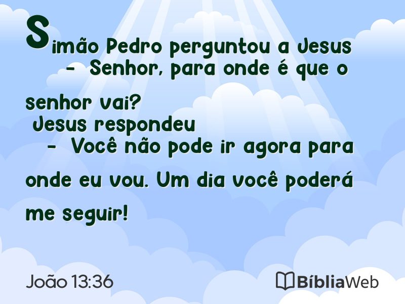 João 13:36 em imagem para compartilhar