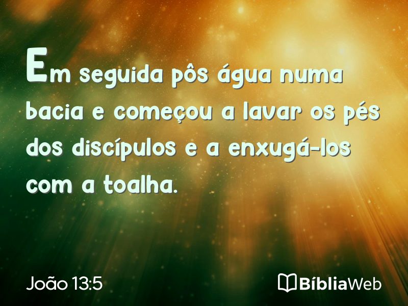 João 13:5 em imagem para compartilhar
