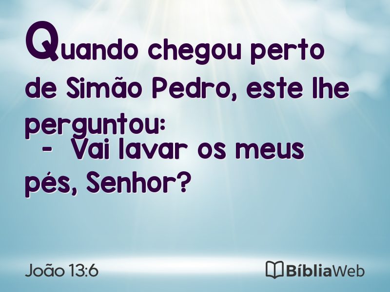 João 13:6 em imagem para compartilhar