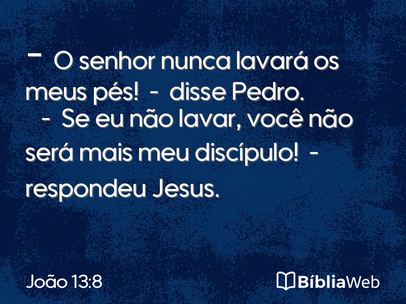 João 13:8 em imagem para compartilhar