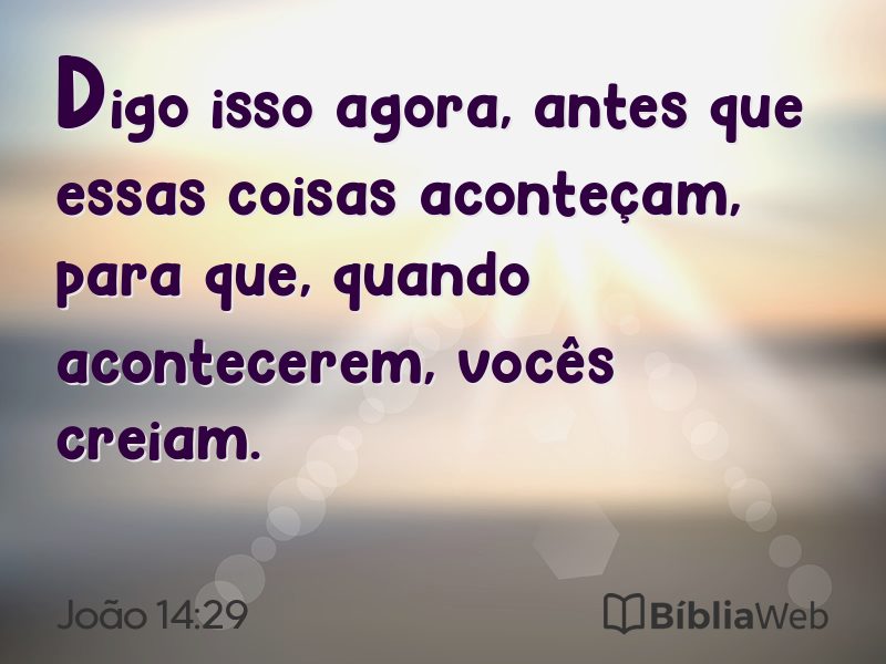 João 14:29 em imagem para compartilhar