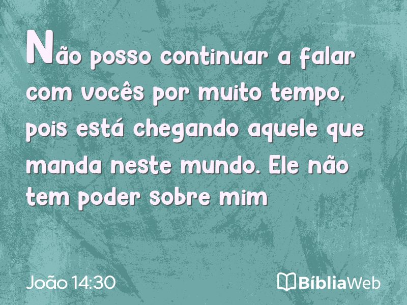 João 14:30 em imagem para compartilhar
