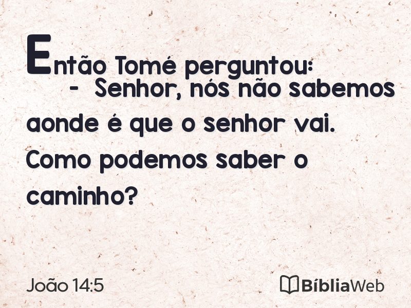 João 14:5 em imagem para compartilhar