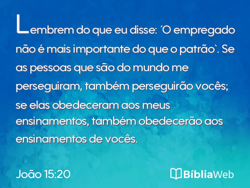 João 15:20 em imagem para compartilhar