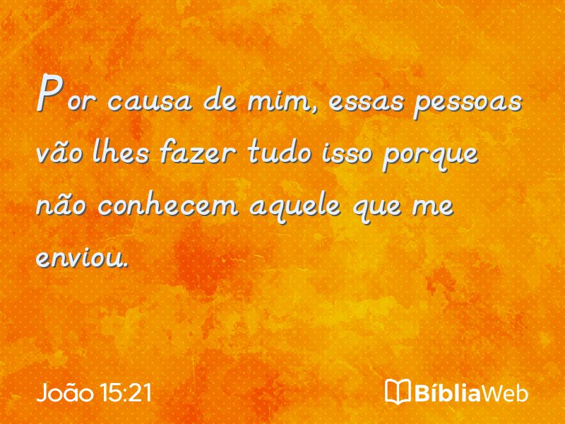 João 15:21 em imagem para compartilhar