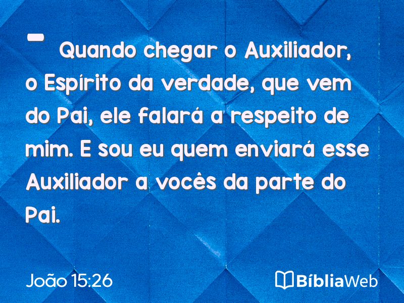 João 15:26 em imagem para compartilhar