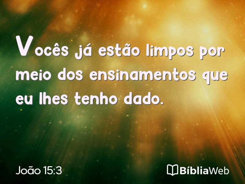 João 15:3 em imagem para compartilhar