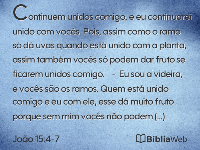 João 15:4-7 em imagem para compartilhar