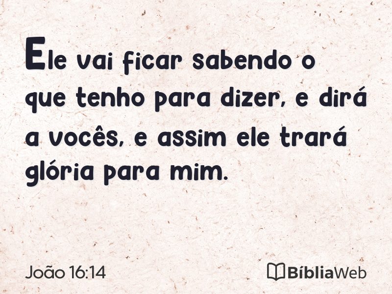 João 16:14 em imagem para compartilhar