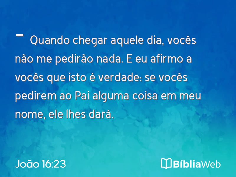 João 16:23 em imagem para compartilhar