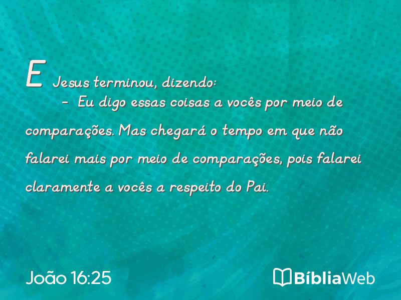 João 16:25 em imagem para compartilhar