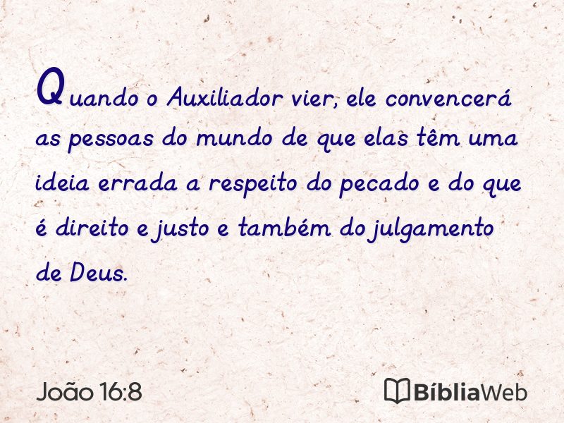 João 16:8 em imagem para compartilhar