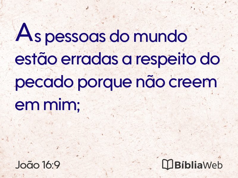 João 16:9 em imagem para compartilhar