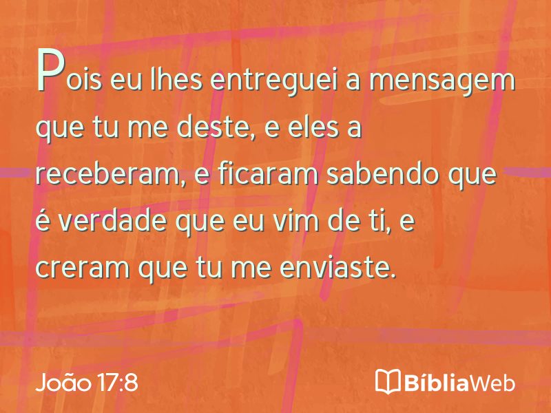 João 17:8 em imagem para compartilhar
