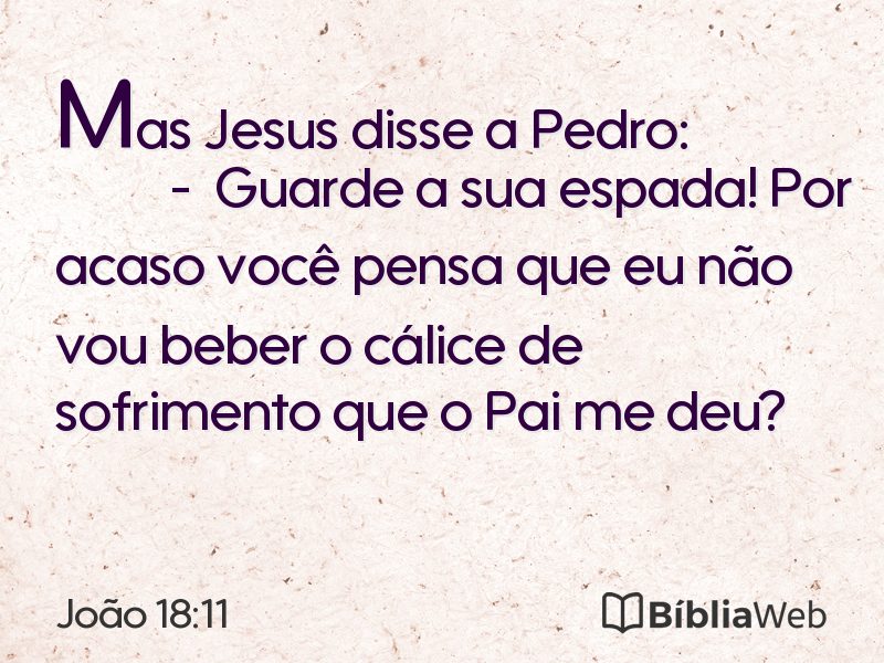 João 18:11 em imagem para compartilhar