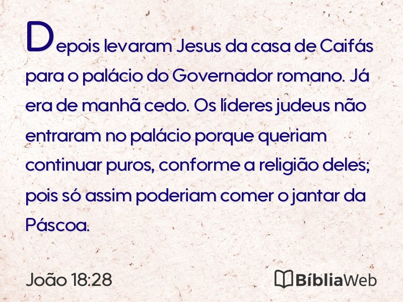 João 18:28 em imagem para compartilhar