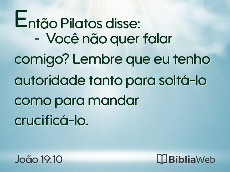 João 19:10 em imagem para compartilhar