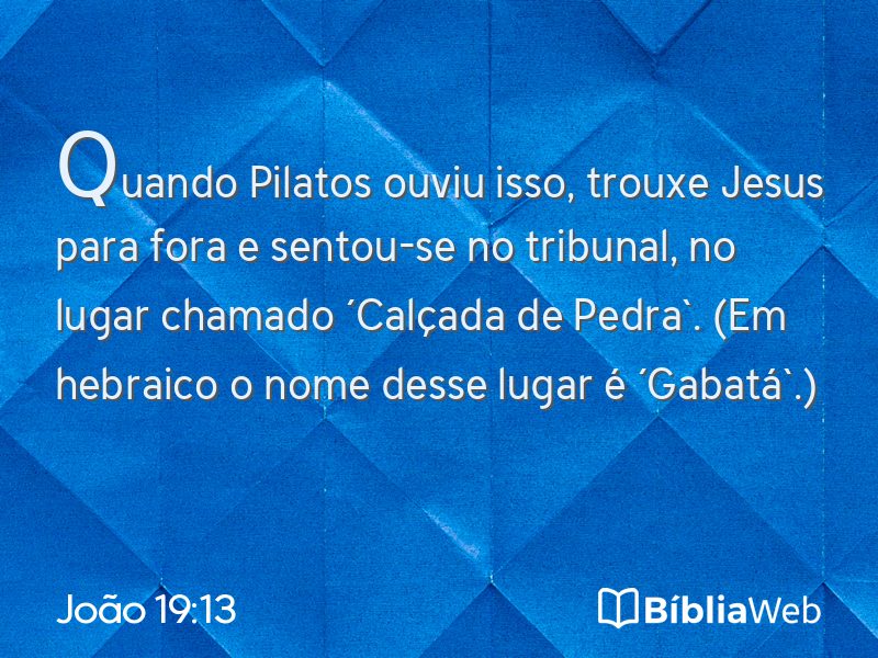 João 19:13 em imagem para compartilhar