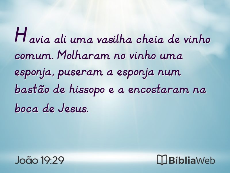 João 19:29 em imagem para compartilhar
