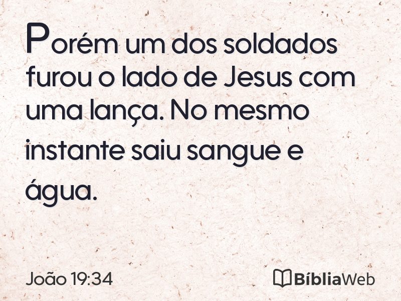João 19:34 em imagem para compartilhar