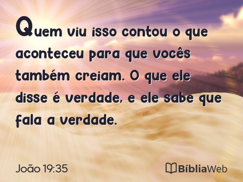 João 19:35 em imagem para compartilhar