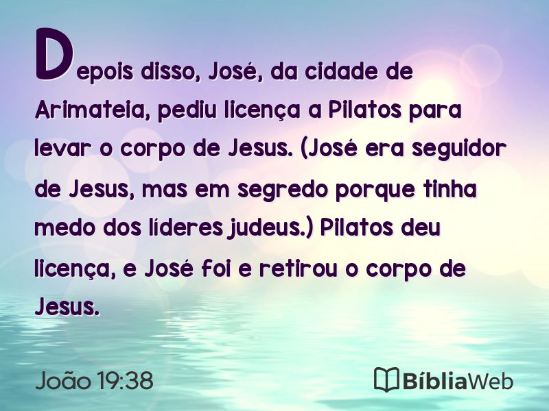 João 19:38 em imagem para compartilhar