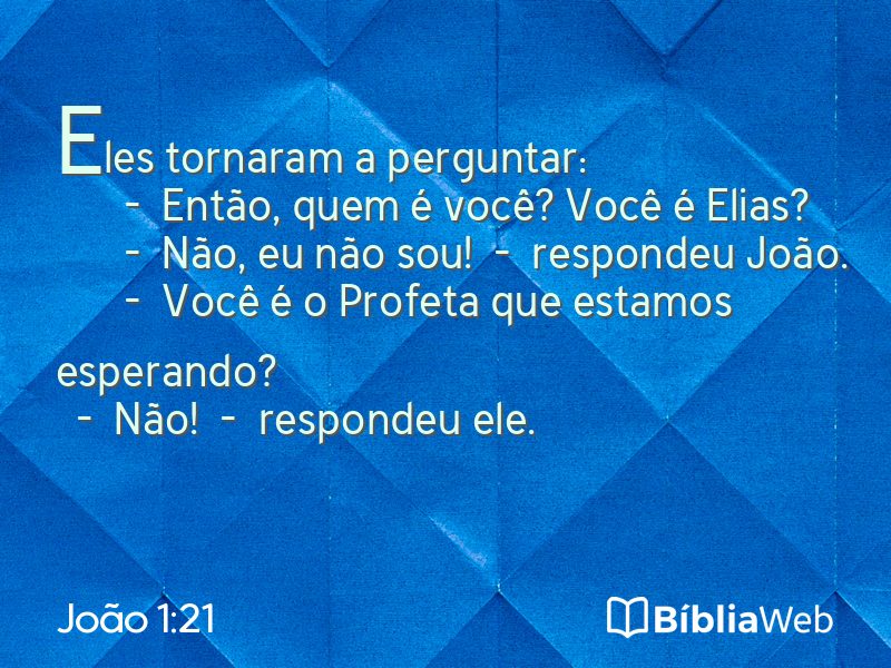 João 1:21 em imagem para compartilhar